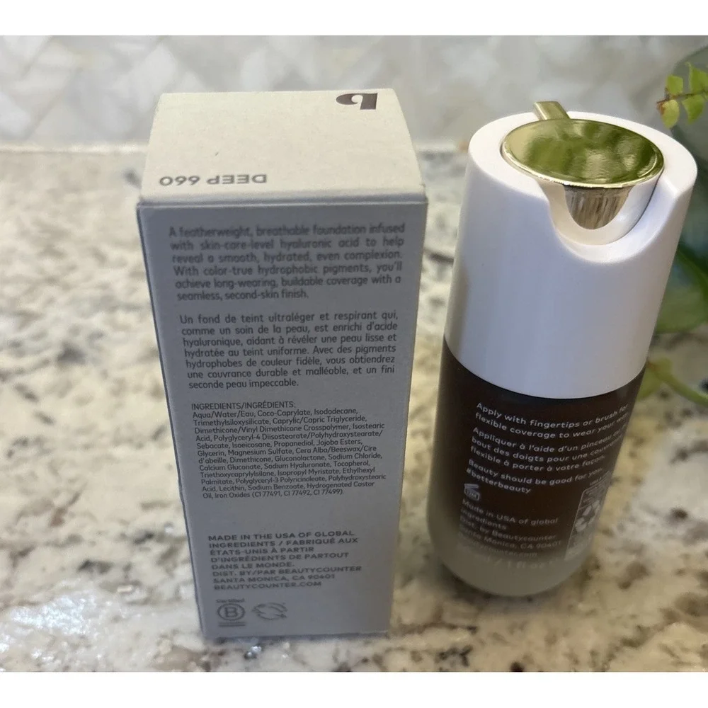 BNIB BEAUTYCOUNTER Skin Twin‎ Featherweight Foundation 1 fl oz Each Deep 660